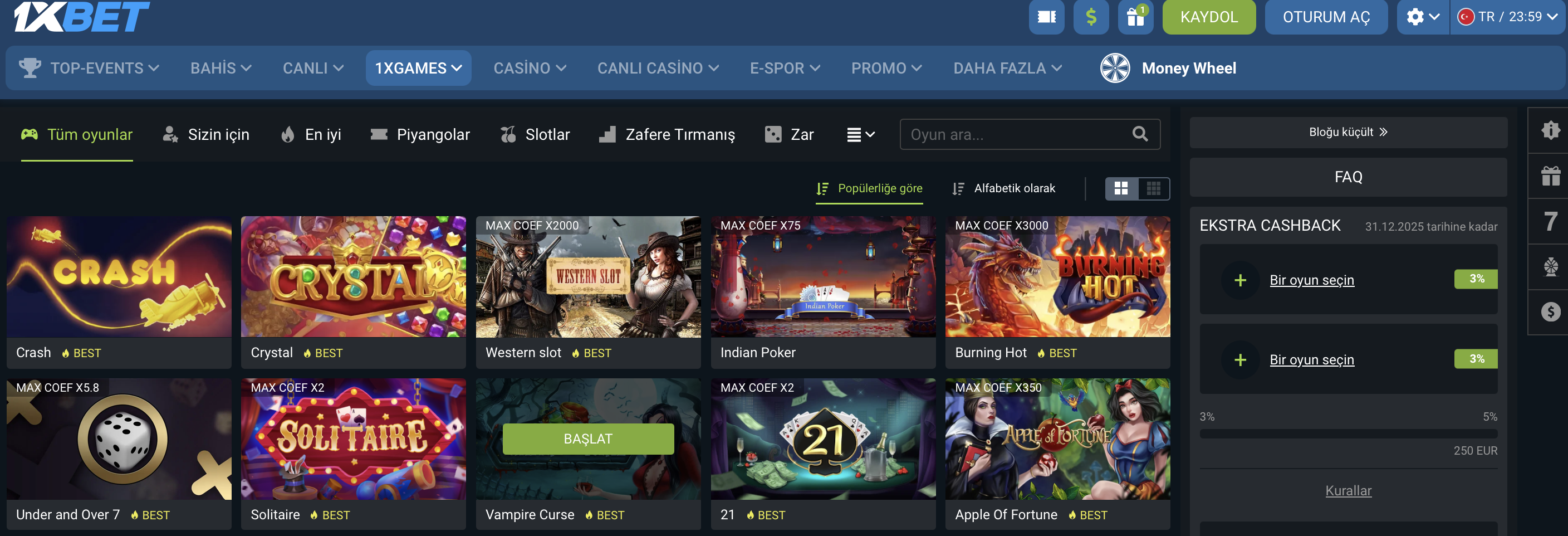 1xBet Casino Türkiye canlı krupiye